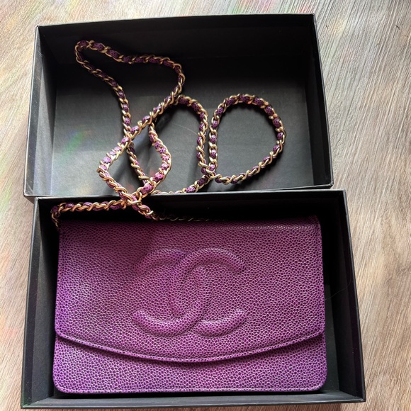Caviar Timeless CC Wallet On Chain WOC Purple - Picture 1 of 15